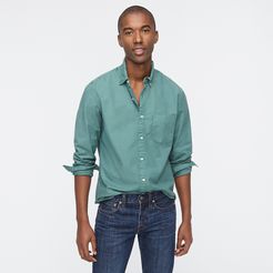 Slim Untucked cotton oxford shirt in garment-dye