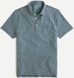 Slub cotton polo shirt in yarn-dyed stripe