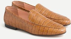 Cecile smoking slippers in croc-embossed leather
