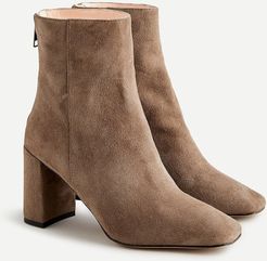 Suede block-heel ankle boots