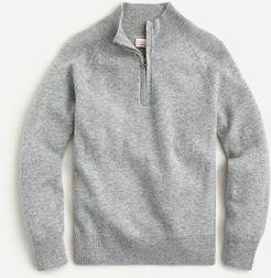 Boys' cashmere half-zip sweater
