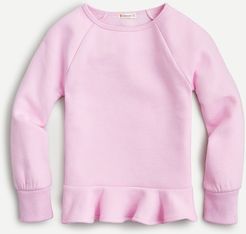 Girls' ruffle-trimmed sweatshirt