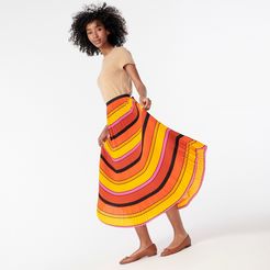 Petite straight-pleat skirt in multistripe