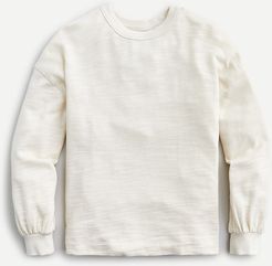 Puff-sleeve sweatshirt in vintage cotton terry