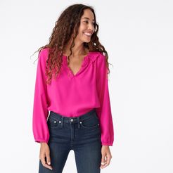 Drapey ruffleneck top in 365 crepe