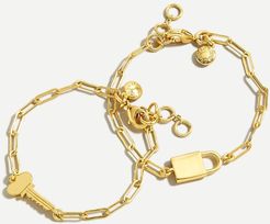 Layered lock-and-key bracelet