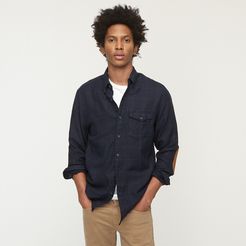 Slim cotton-wool elbow-patch shirt