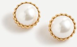 Pearl petal stud earrings
