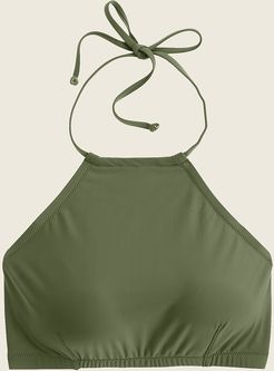Cropped halter bikini top