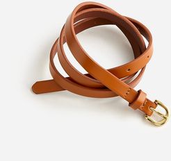 Skinny Italian leather belt