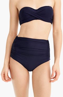 High-waisted ruched bikini bottom