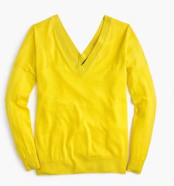 Italian featherweight cashmere double V-neck sweater