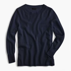 Three-quarter sleeve everyday cashmere crewneck sweater