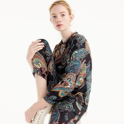 Silk twill top in bold paisley