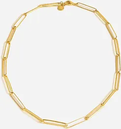 Demi-fine 14k gold-plated short paper clip necklace