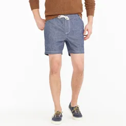 Stretch dock short in chambray