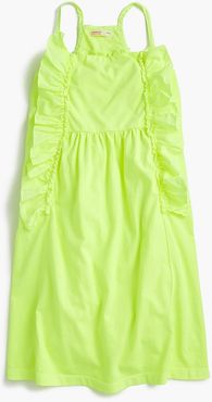 GIrls' neon ruffle dress