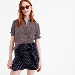 Silk button-up shirt in party dot