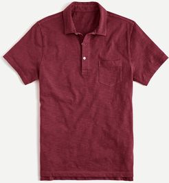 Tall garment-dyed slub cotton polo shirt