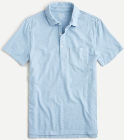 Slim garment-dyed slub jersey polo shirt