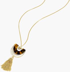 Bead-and-tassel pendant necklace