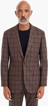 Ludlow Slim-fit blazer in bold windowpane wool bend