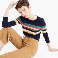 Tippi sweater in multistripe with shoulder buttons