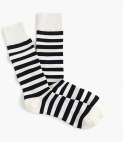 Striped padded footbed socks