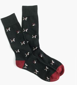 Foxhound print padded footbed socks