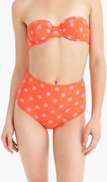 Seamless high-waisted bikini bottom in polka dot