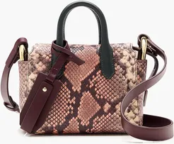 Harper mini satchel in snake-embossed leather