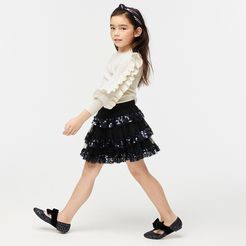 Girls' tiered sequin skirt