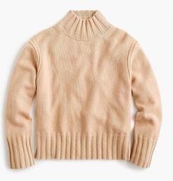 Relaxed mockneck sweater in cashmere