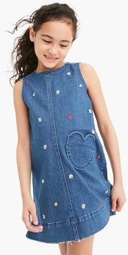 Girls' crewcuts X Madewell embroidered denim dress