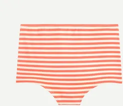 Seamless high-waisted bikini bottom in stripe