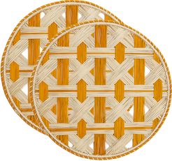 Raffia Placemats Set Of 2 - Donna Runner E Tovagliette Napoli Saffron One Size