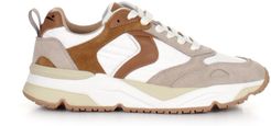 SNEAKERS VOILE BLANCHE CLUB20 BEIGE-WHITE-NATURAL BROWN