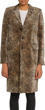 Mini Leopard Print Velvet Coat