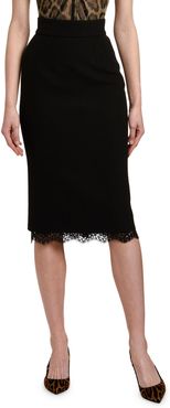 Lace-Hem Pencil Skirt