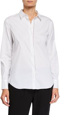 Monili-Beaded Long-Sleeve Poplin Shirt