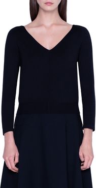 Stretch Silk 3/4-Sleeve Sweater