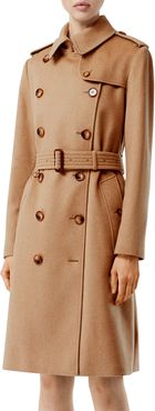 Kensington Cashmere Twill Double-Breasted Trench Coat