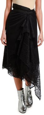 Asymmetric Lace Wrap Skirt