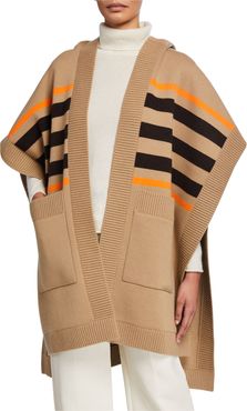 Carla Wool-Cashmere TB Monogram Cape