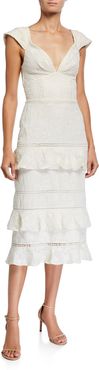 Traduce Me Convertible Off-the-Shoulder Ruffled Lace Dress
