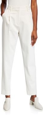 High-Rise Cotton/Wool Trousers