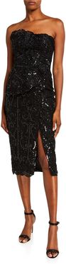 Alicante Sequined Strapless Dress