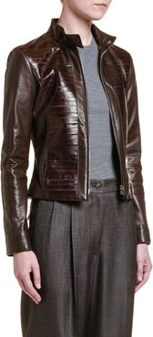 Leather & Eel Skin Moto Jacket