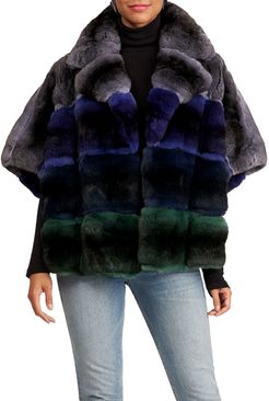 Horizontal Chinchilla Fur Jacket W/ Short Sleeves