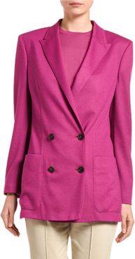 Cashmere Twill Double-Breasted Blazer Jacket